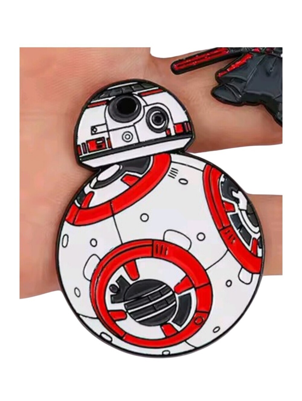 BB-8 Inspired Enamel Pin - White & Red Droid Design